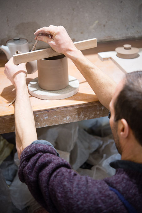James and Tilla Waters in their workshop 2016